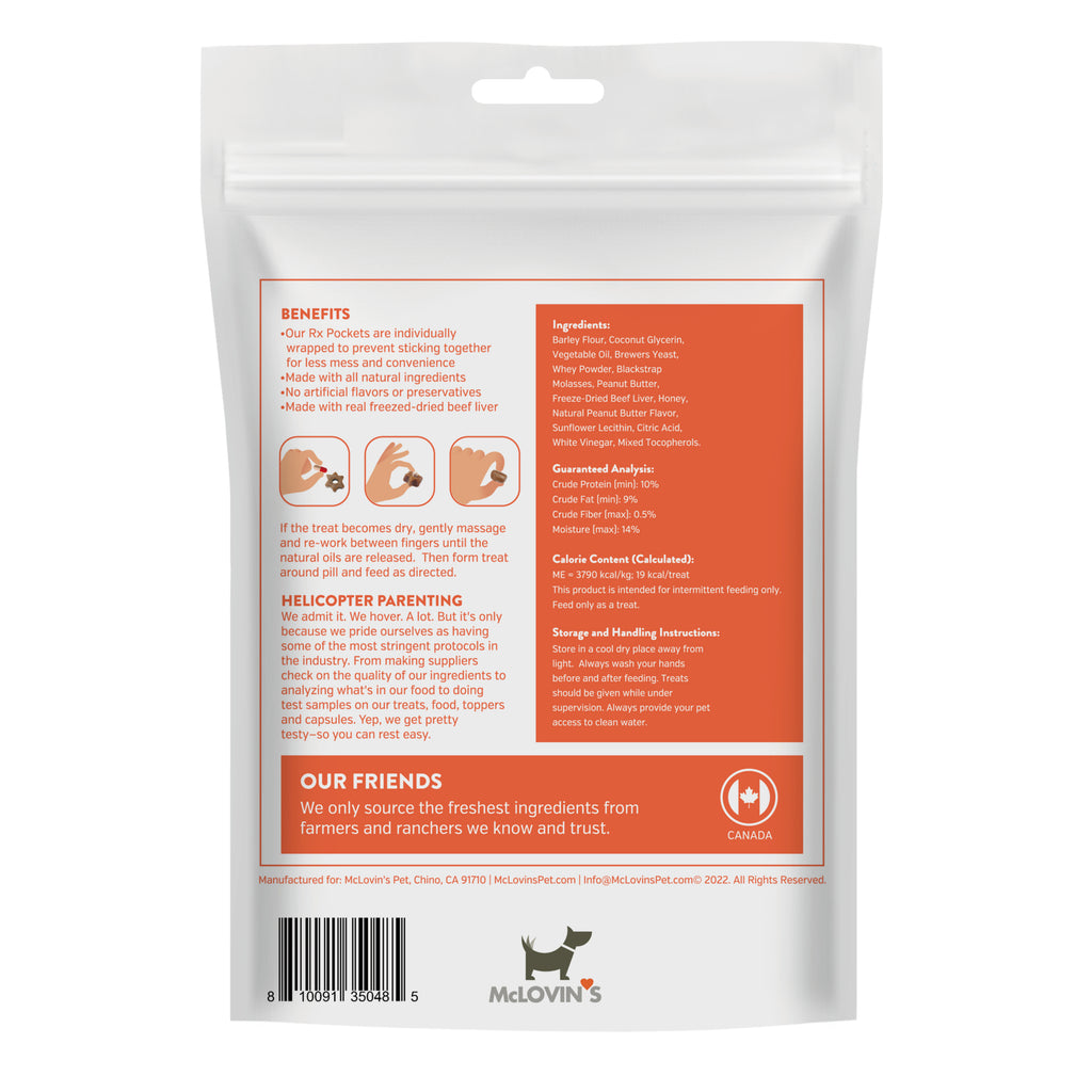TreatsRx Pocket Feeding Pill | Freeze-Dried Raw Dog Treats