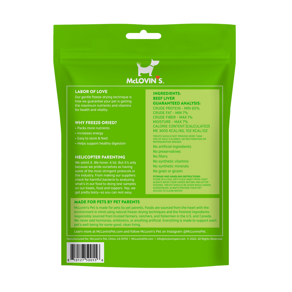 Dog MealsFreeze Dried Beef Liver Treats & Topper for Dogs & Cats, 1.6 oz