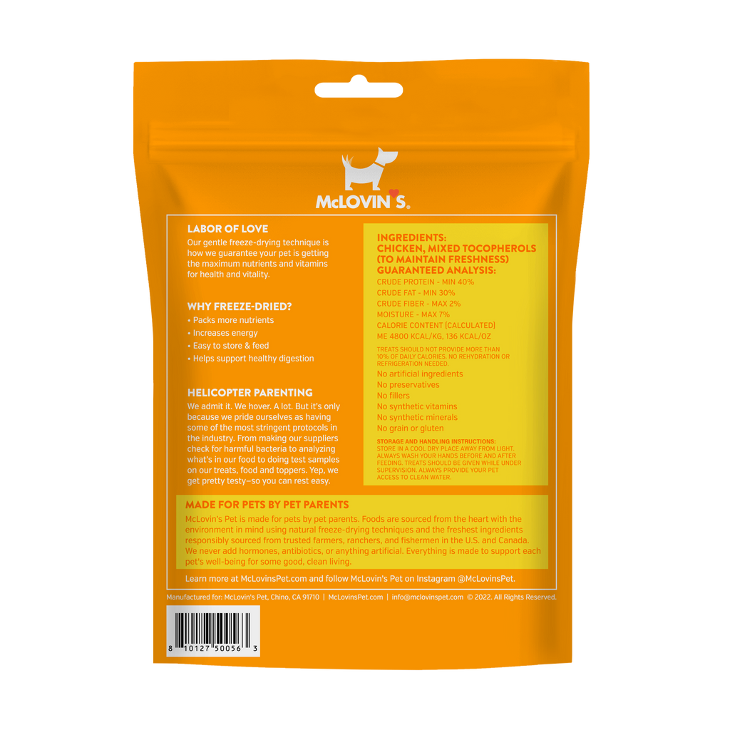 Dog FoodFreeze Dried Chicken Treats & Topper for Dogs & Cats, 1.4 oz