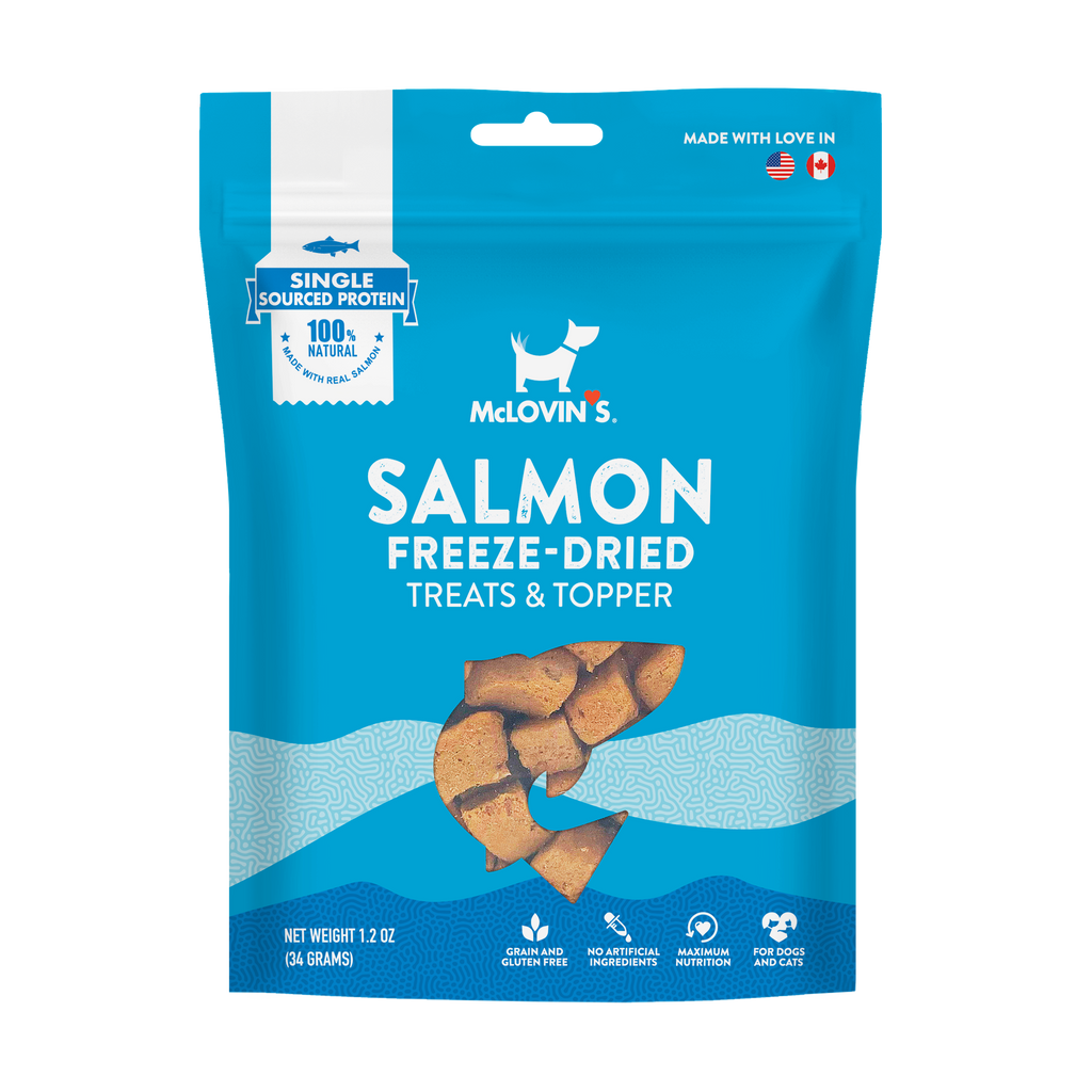 Cat MealsFreeze Dried Salmon Treats & Topper for Dogs & Cats, 1.2 oz