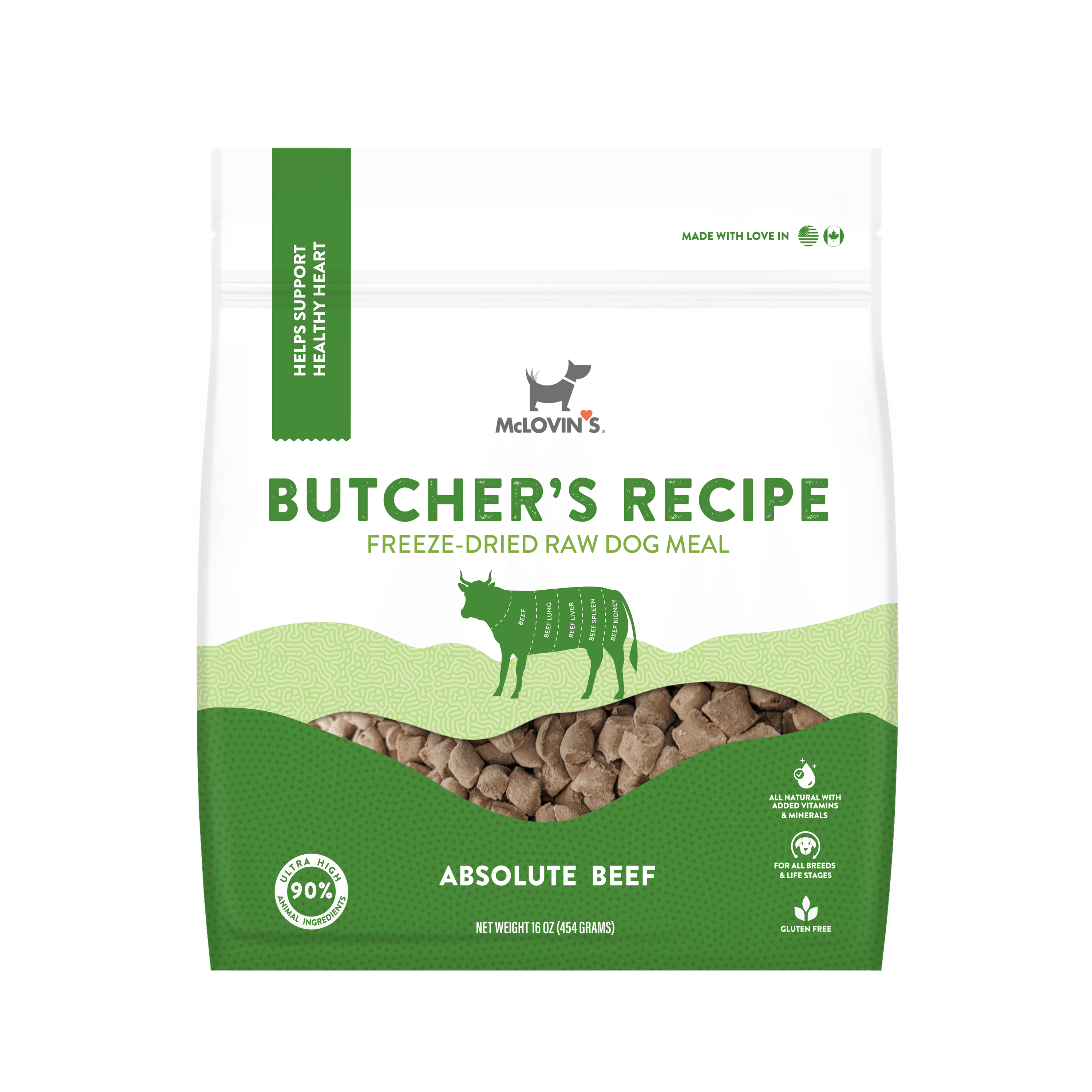 McLovin's Freeze Dried Butcher's Absolute Beef Recipe Dog Food and Mixer