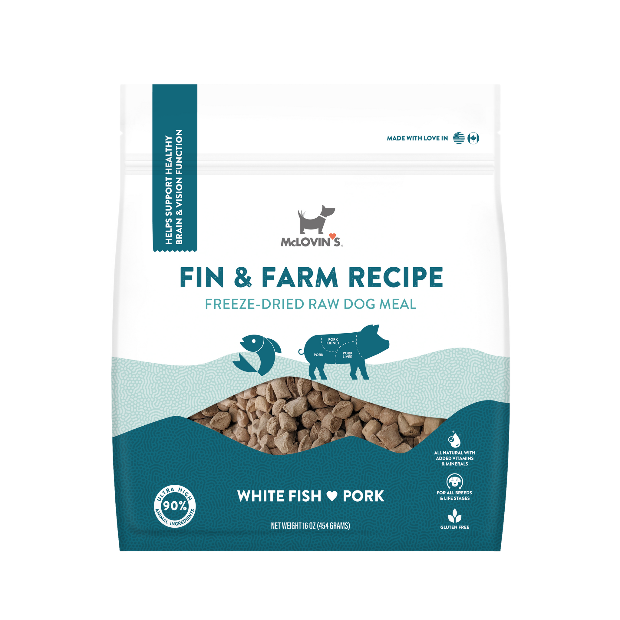 Freeze Dried Fin and Farm's White Fish and Pork Recipe | Dog Full