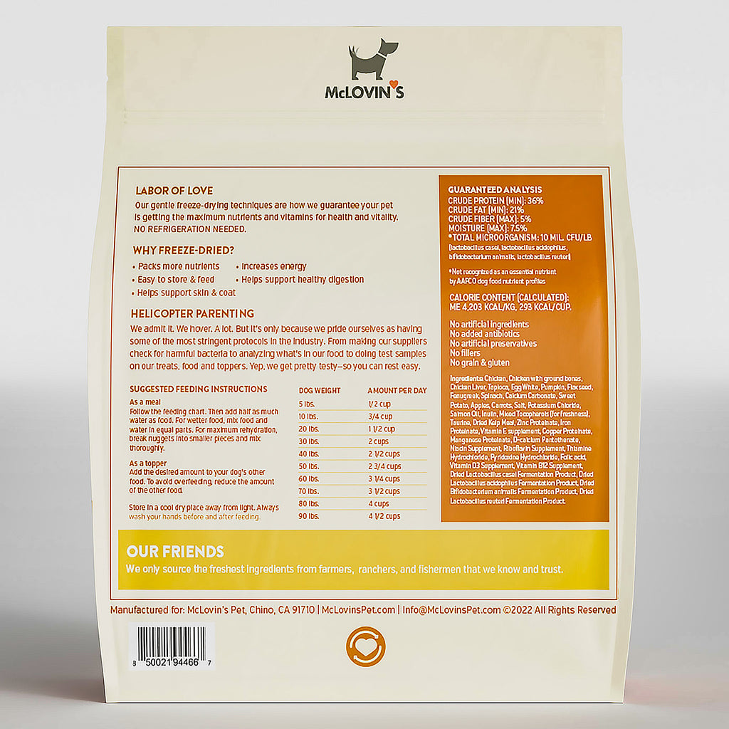 McLovin's Chicken and Pumpkin Freeze Dried Raw Dog Food