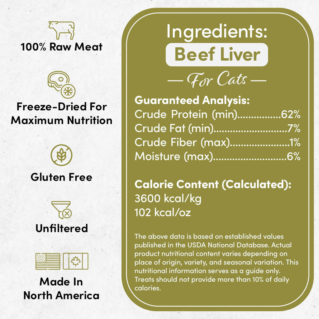 TreatsBeef Liver |Freeze-Dried Raw Treats for Cat